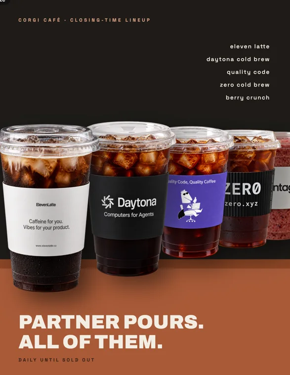 Partner pours. All of them.