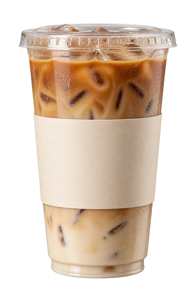 Preview of a Corgi drink with a blank cream sleeve